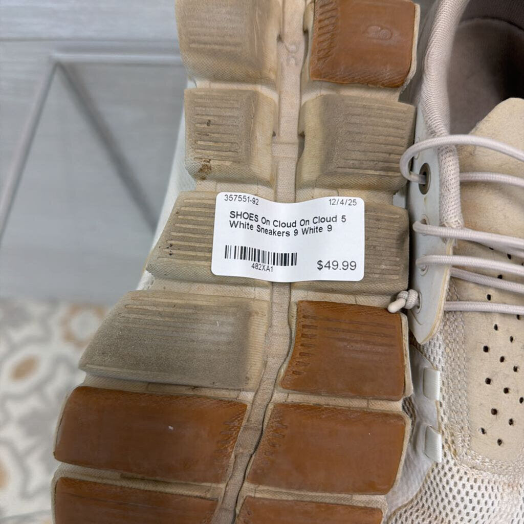 On Cloud 5 White Sneakers 9