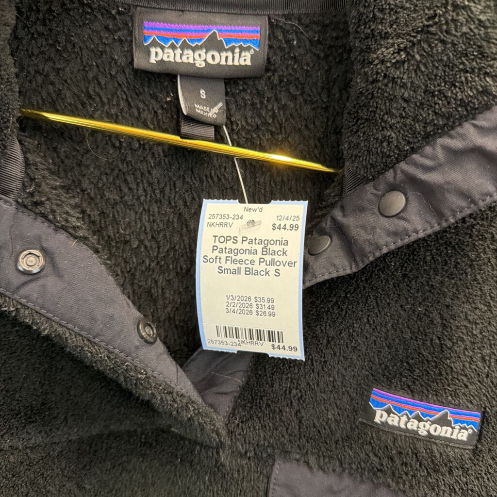 Patagonia Black Soft Fleece Pullover Small