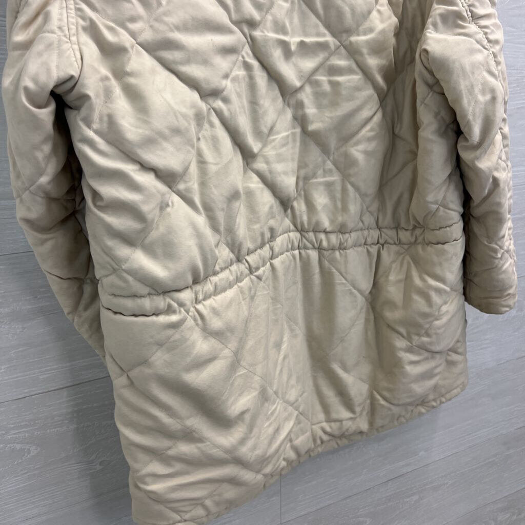 Ralph Lauren Beige Quilted Down Puffer Jacket Medium