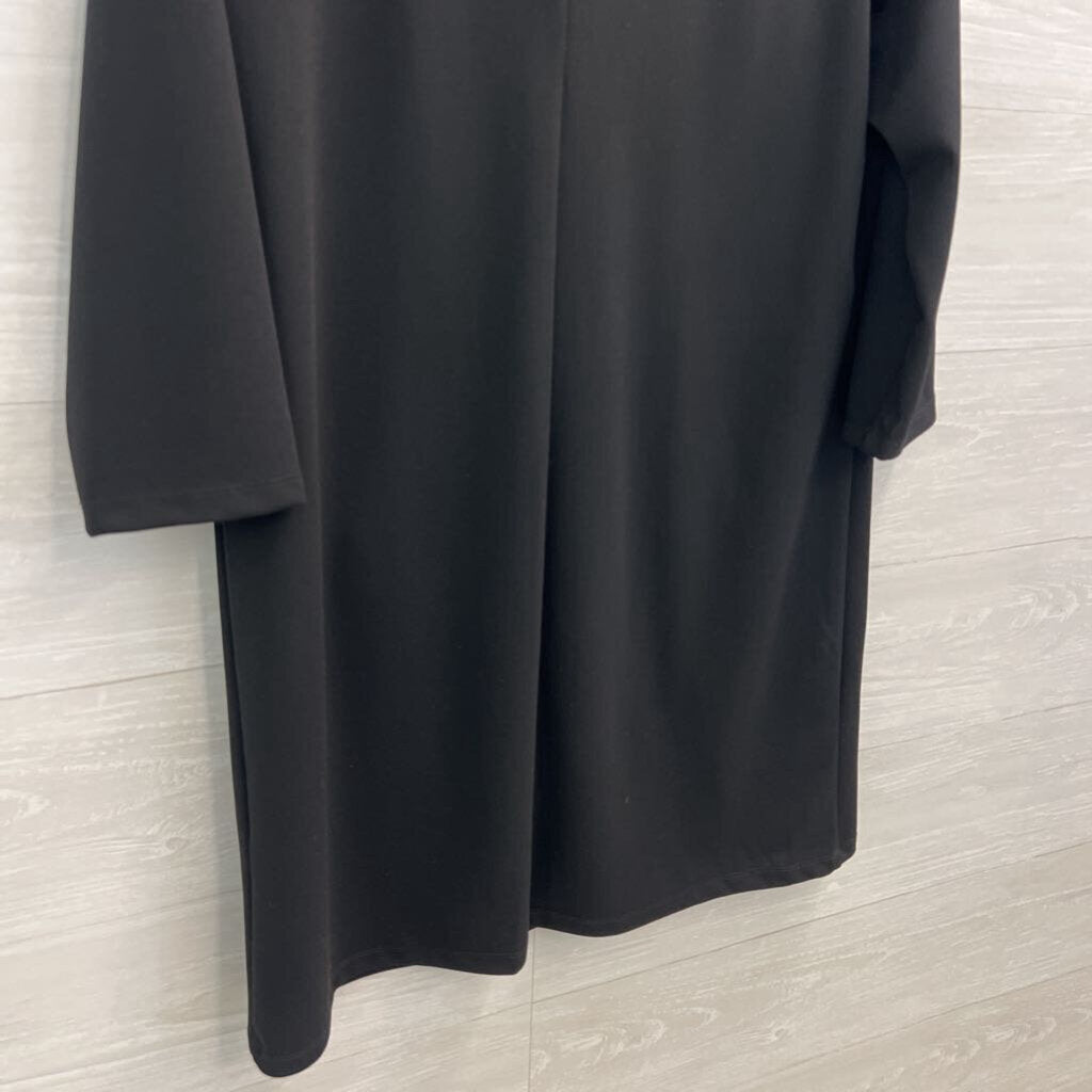 MSK Black Front Pocket Long Sleeve Shift Dress Large