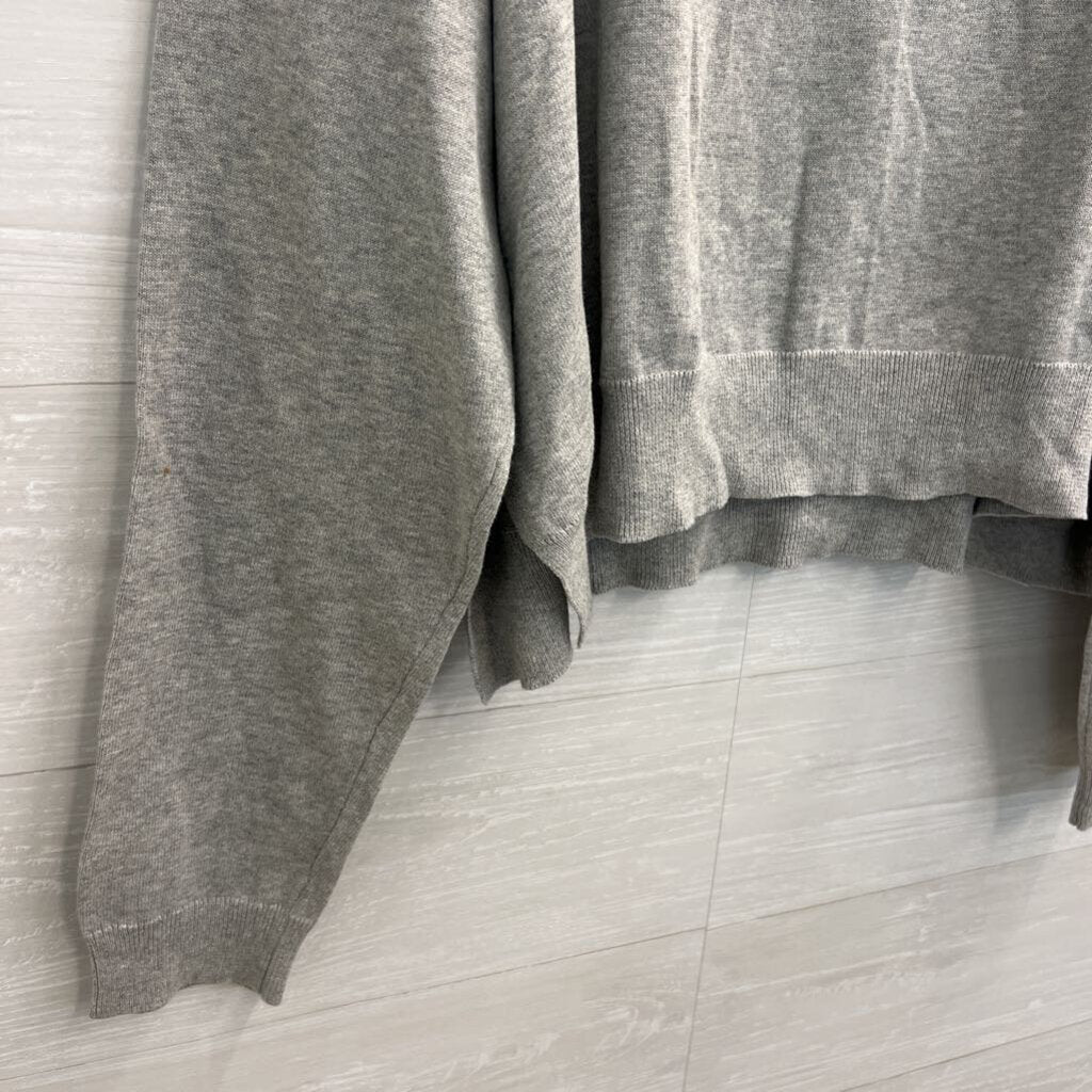 Things Between Grey Knit Long Sleeve Top With Collar Large