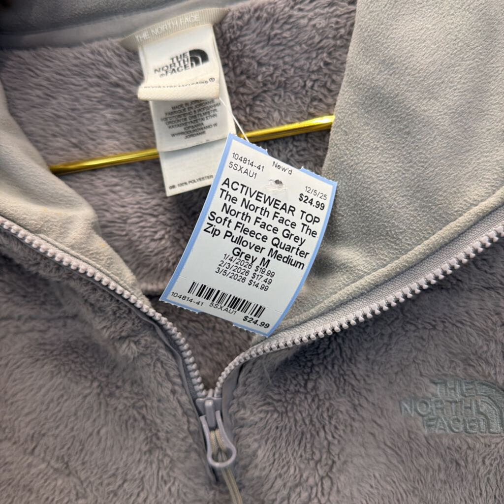 The North Face Grey Soft Fleece Quarter Zip Pullover Medium