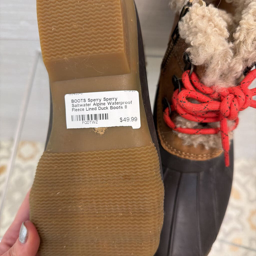 Sperry Saltwater Alpine Waterproof Fleece Lined Duck Boots 8
