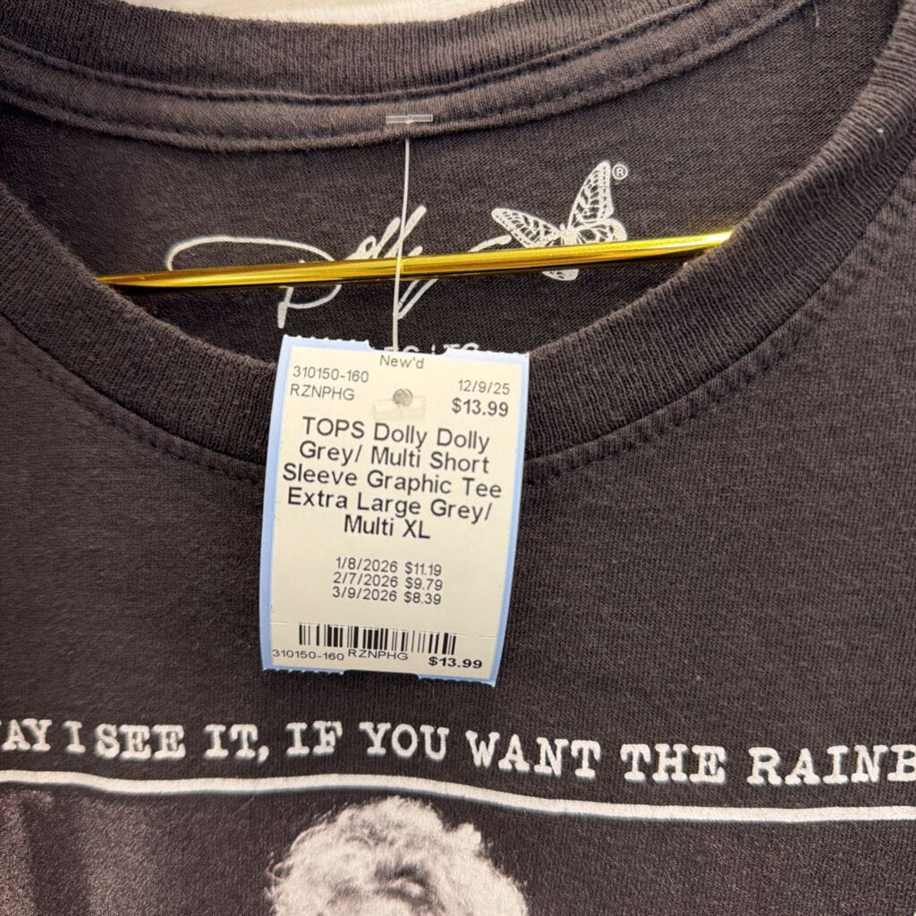 Dolly Grey/ Multi Short Sleeve Graphic Tee Extra Large