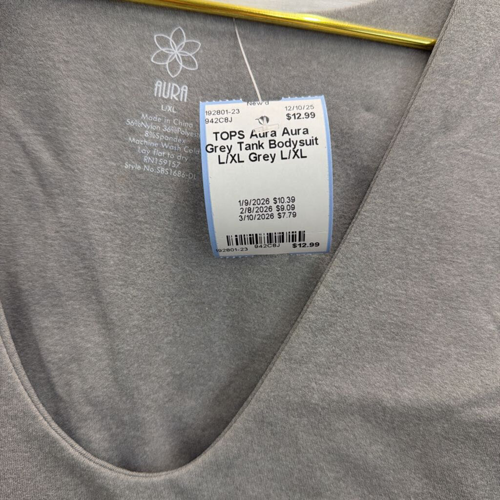 Aura Grey Tank Bodysuit L/XL