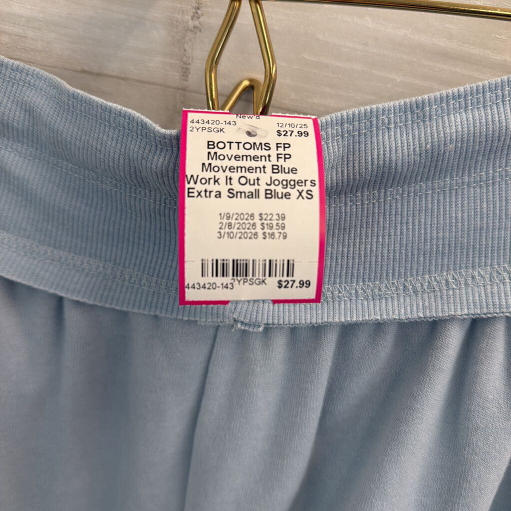 FP Movement Blue Work It Out Joggers Extra Small