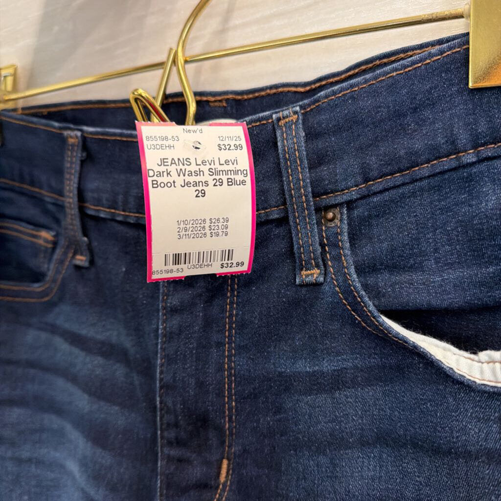 Levi Dark Wash Slimming Boot Jeans 29