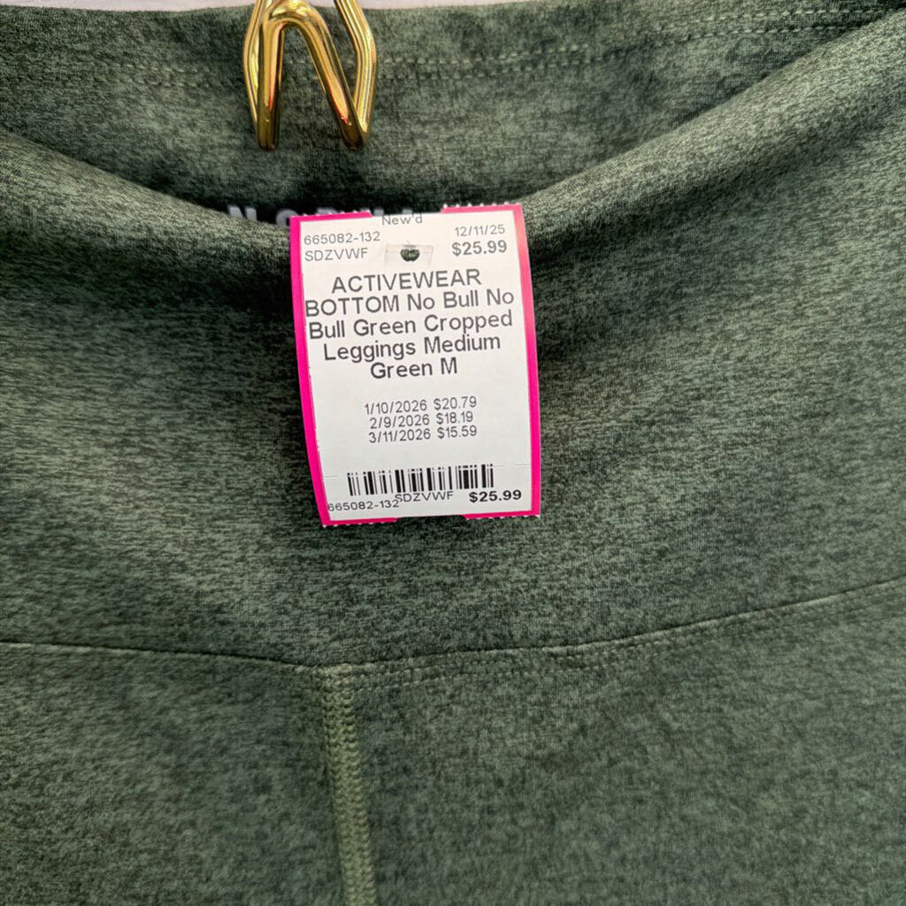 No Bull Green Cropped Leggings Medium
