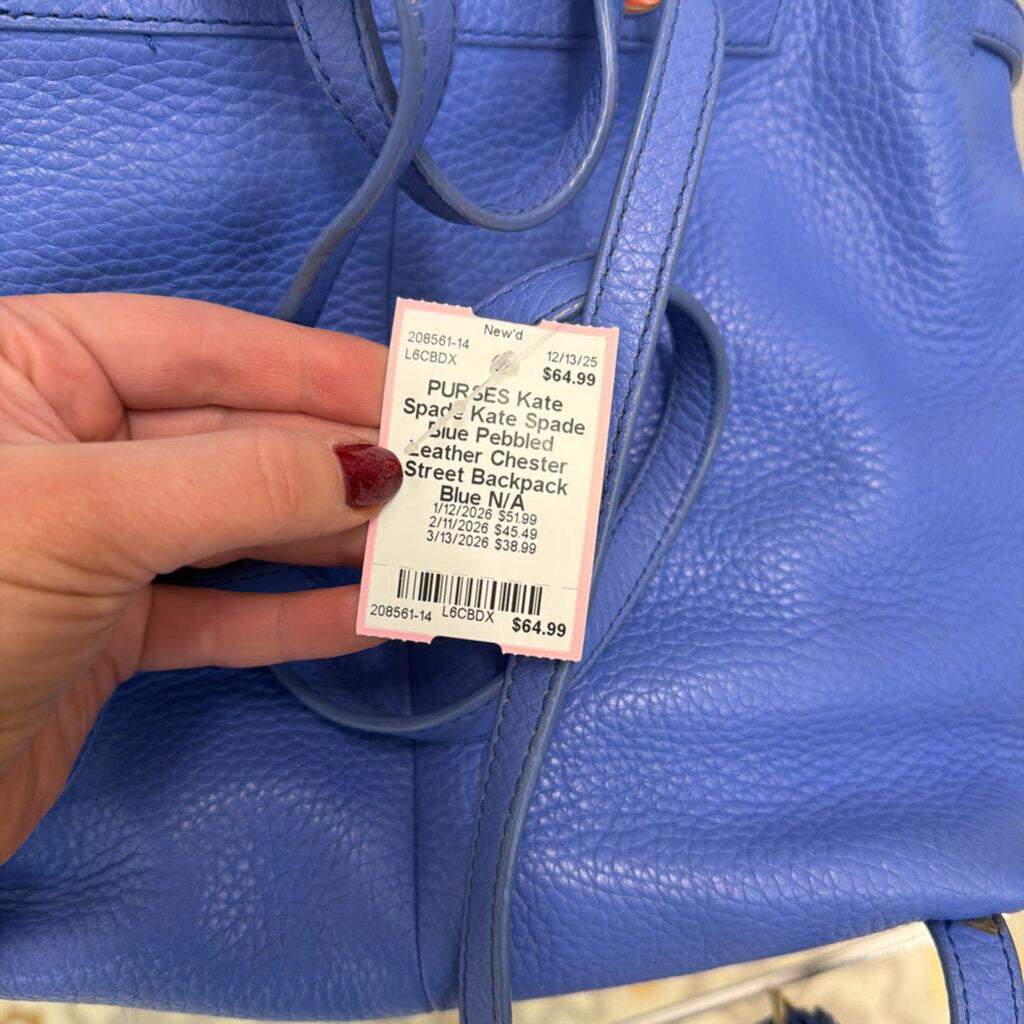 Kate Spade Blue Pebbled Leather Chester Street Backpack