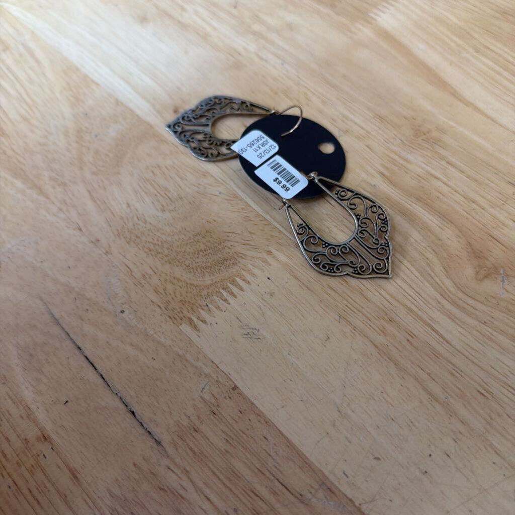 Gold Swirl Drop Earrings