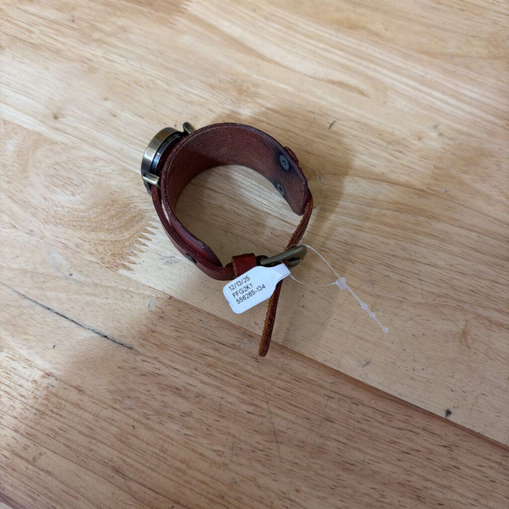 Brown Leather Thick Band Watch