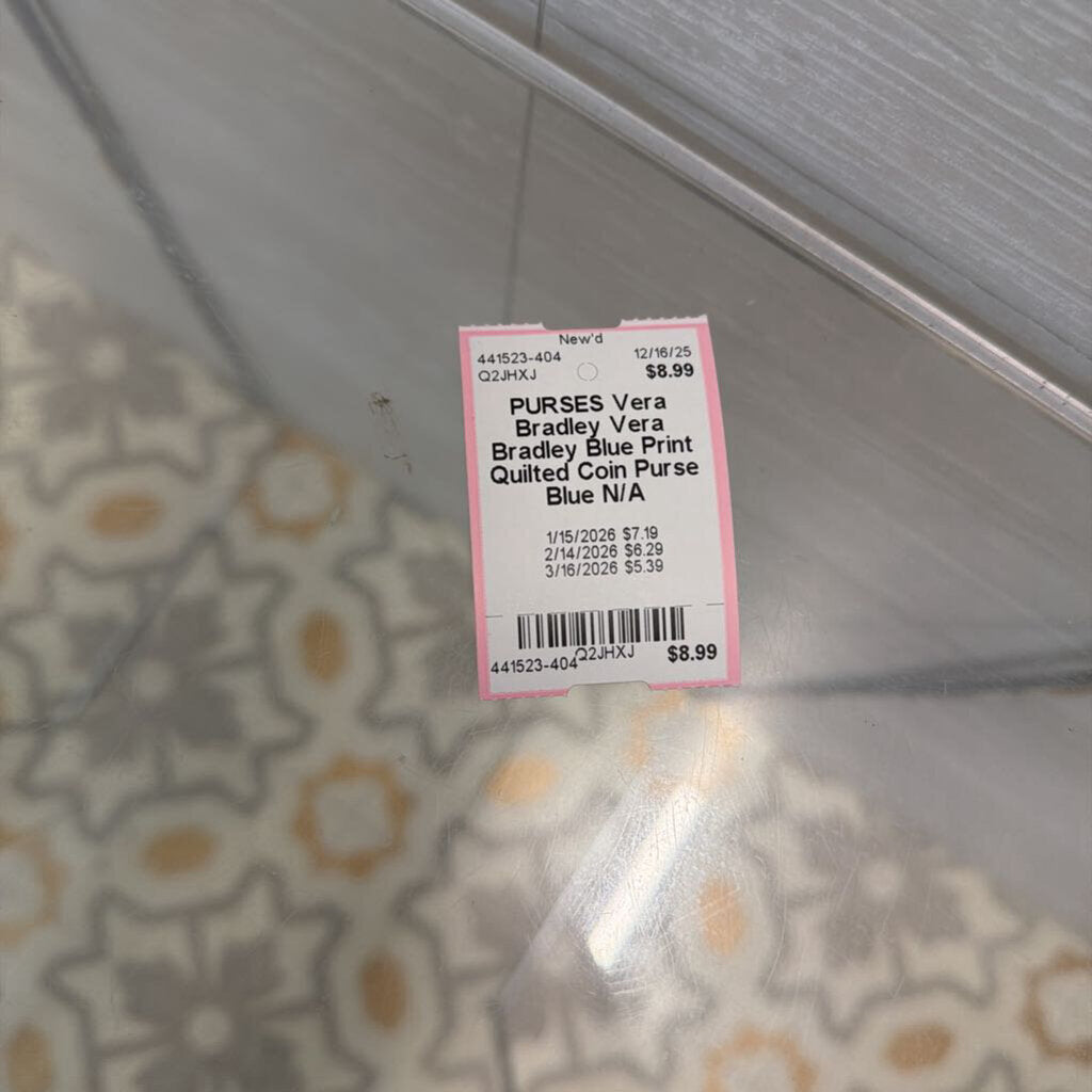 Vera Bradley Blue Print Quilted Coin Purse