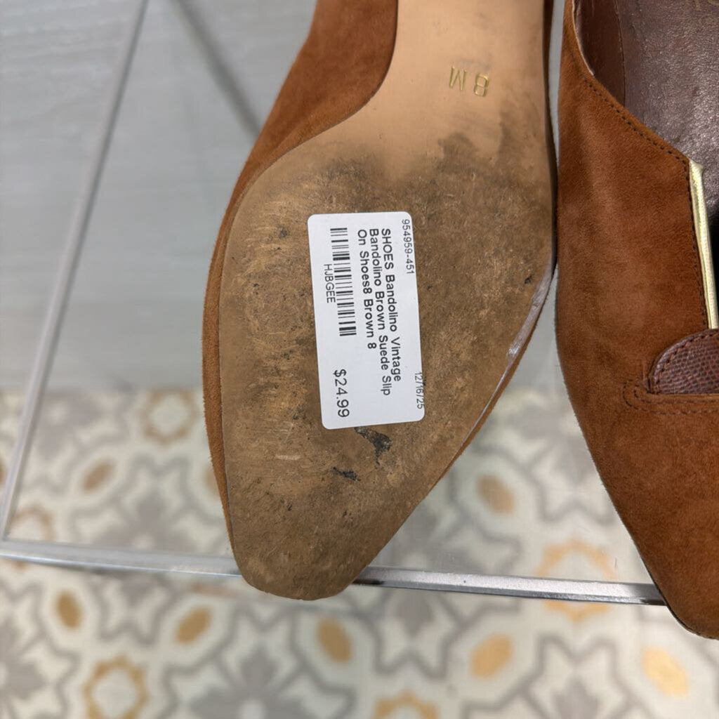 Vintage Bandolino Brown Suede Slip On Shoes8