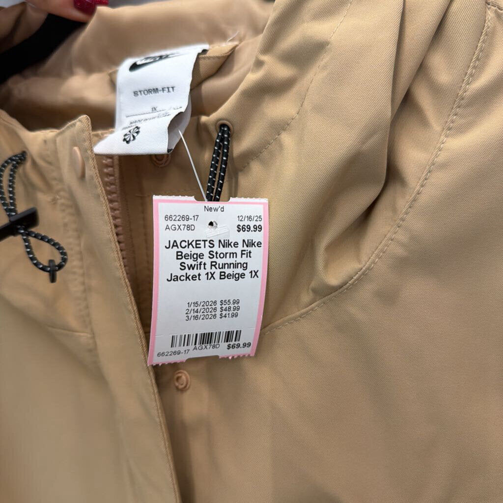 Nike Beige Storm Fit Swift Running Jacket 1X
