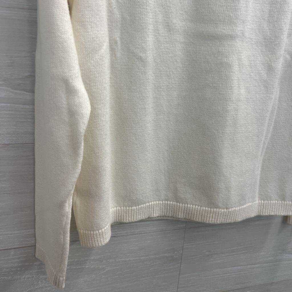 Talbots Cream/ Red/ Black Fair Isle Sweater Small