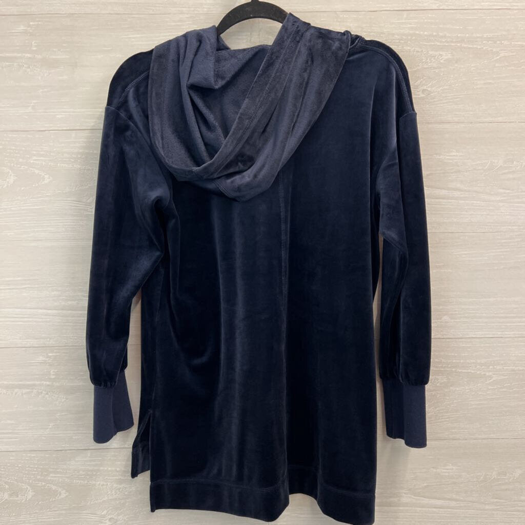 Chicos Navy Velour Jogger/ Hooded Pullover Set 4/6