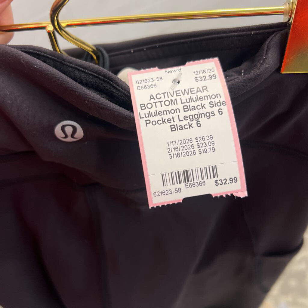 Lululemon Black Side Pocket Leggings 6