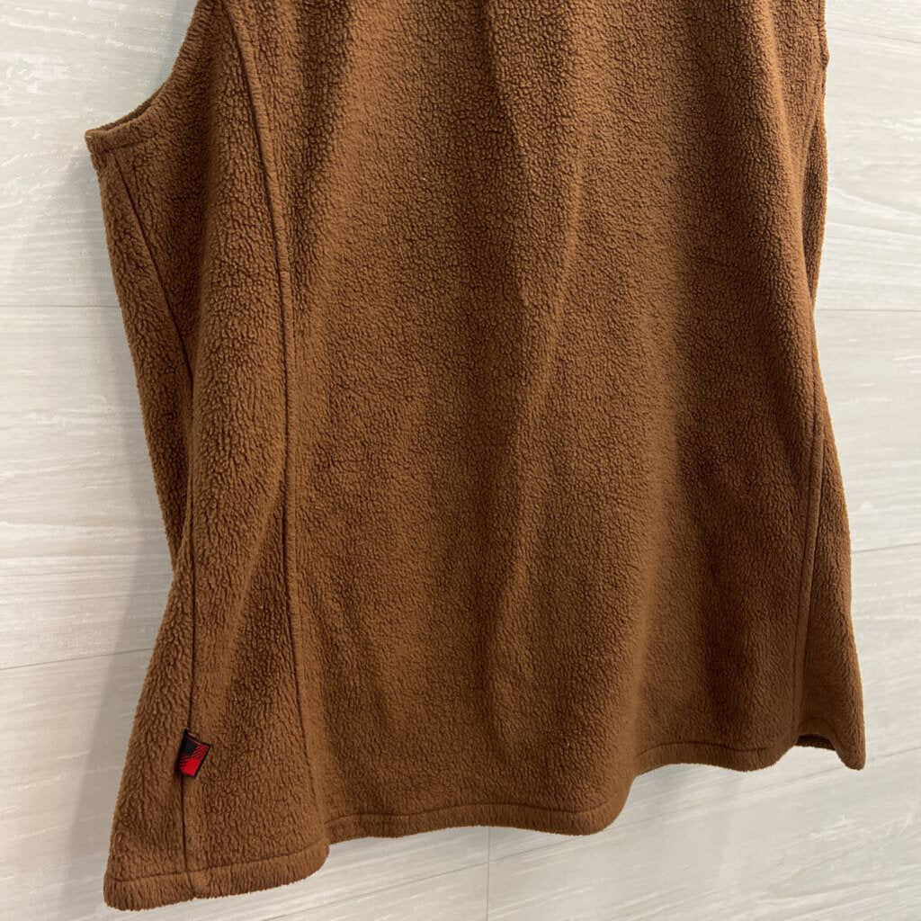 Woolrich Brown Fleece Zip Up Vest Medium