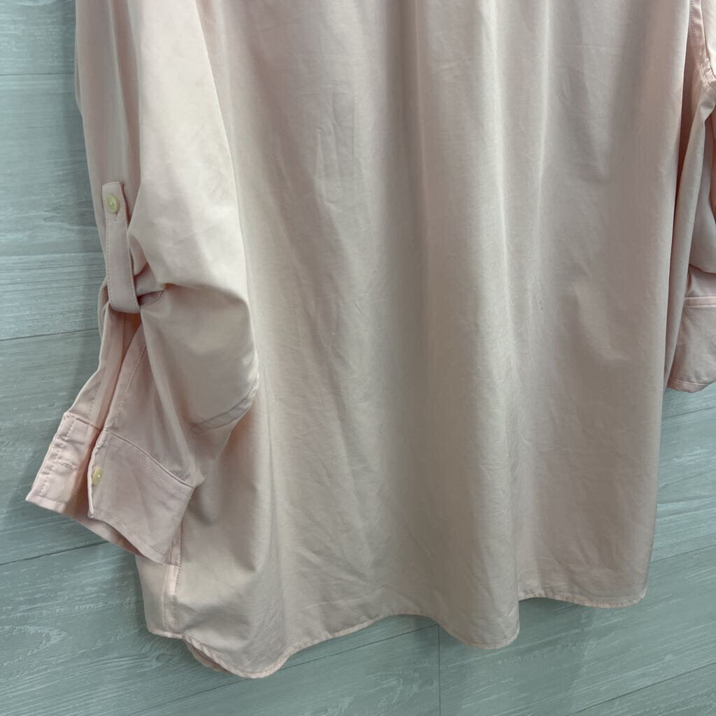 Lands End Pink Long Sleeve Button Down Top 1X