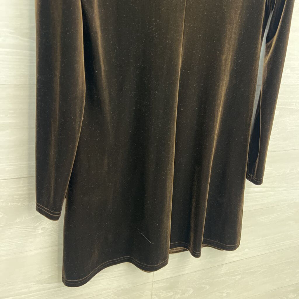 Vintage Express Brown Velvet Long Sleeve Dress 11/12