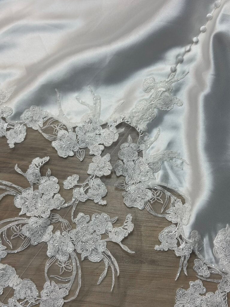 Adrianna Papell Satin A-Line Wedding Gown 14