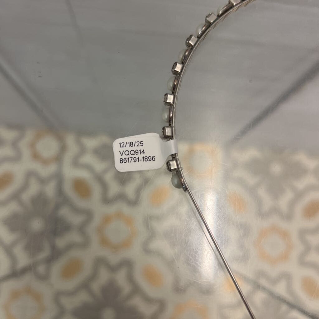 Silver Metal Pearl/ Rhinestone Headband