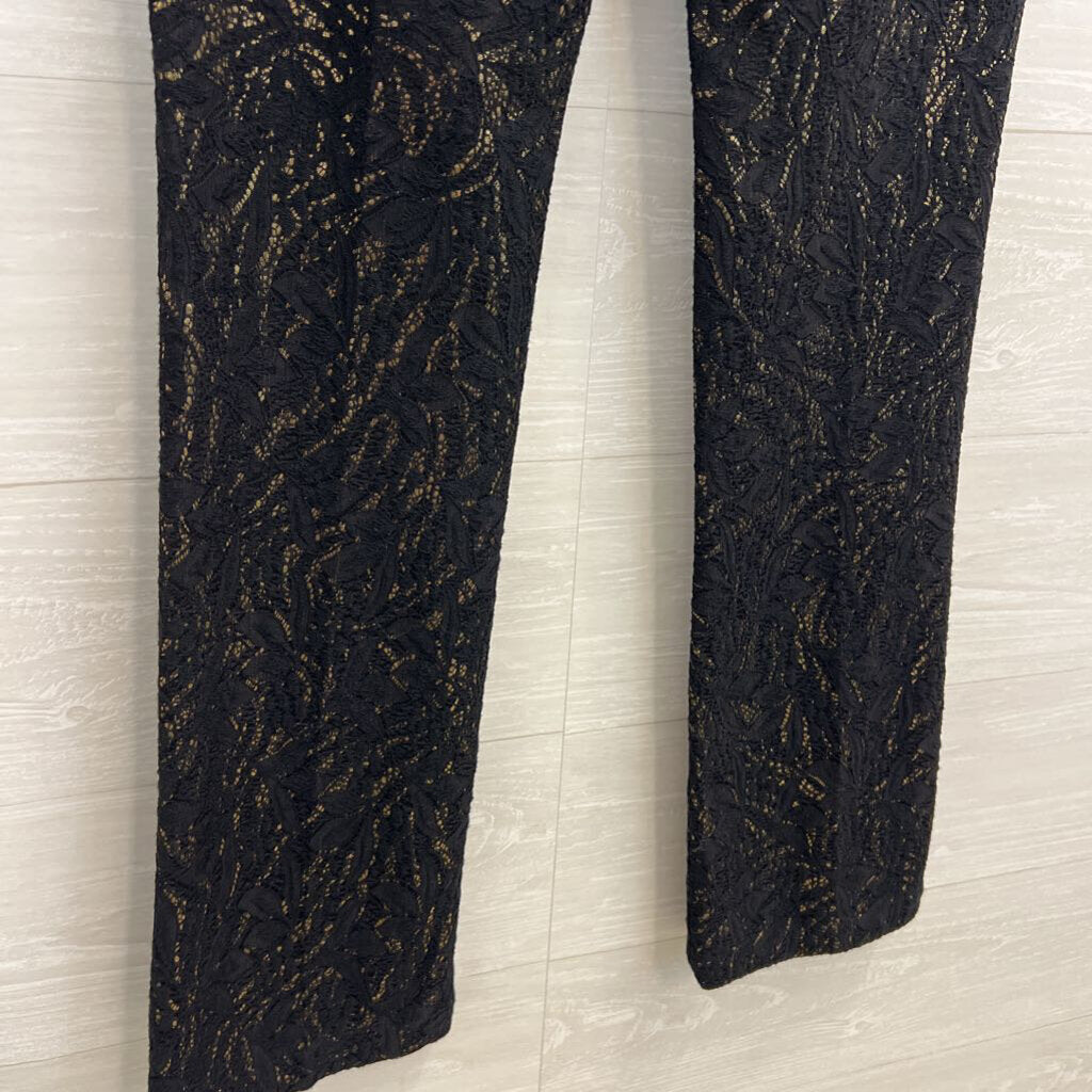 Cache Black/ Metallic Gold Lace Pants 4