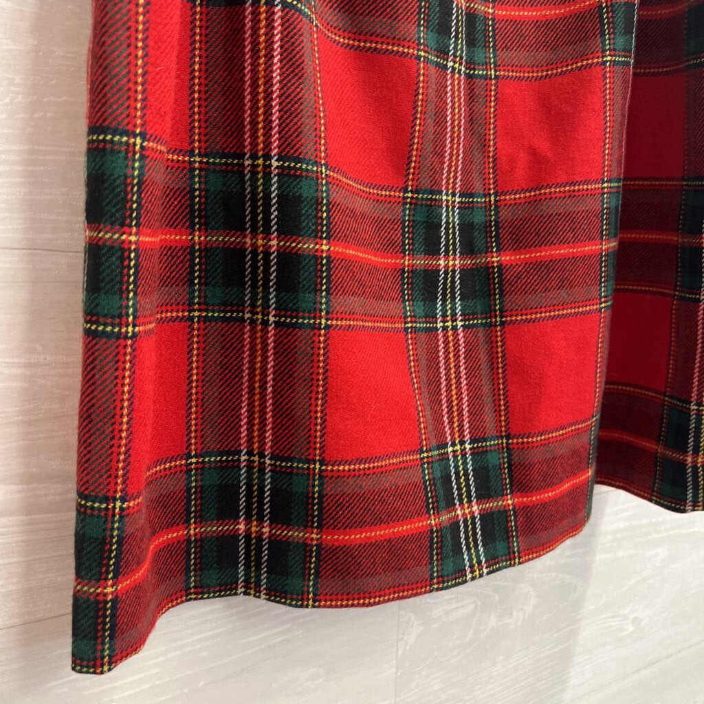 Talbots Red/ Green Plaid Skirt 8