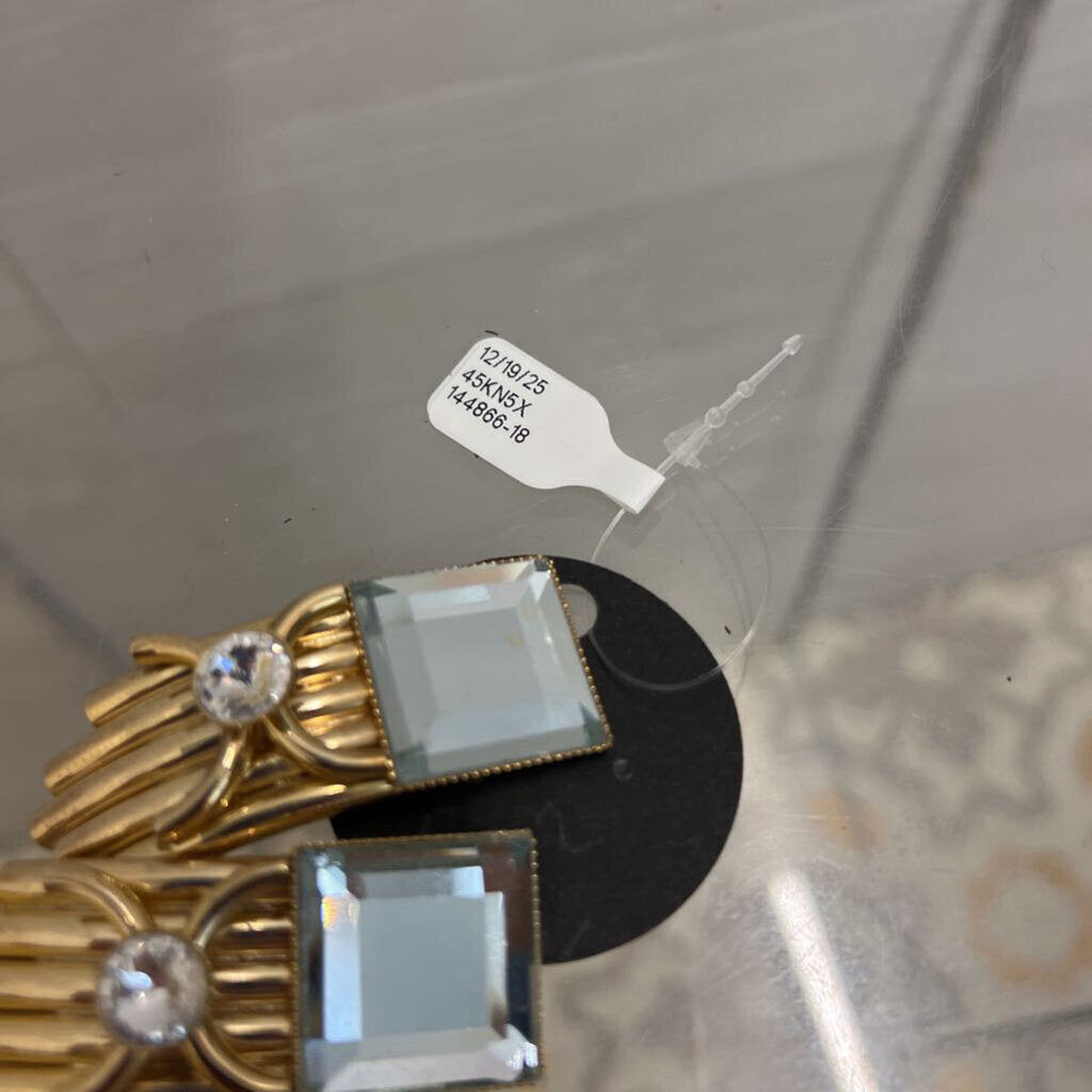 Vintage Gold/ Rhinestone Statement Clip On Earrings