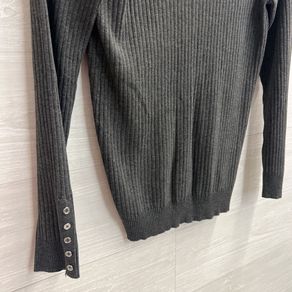 Calvin Klein Grey Ribbed Turtleneck Sweater Top Medium