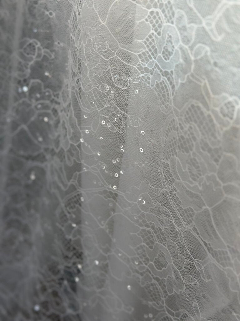 Val Stefani Ivory Embellished Lace Long Sleeve Bridal Gown 12