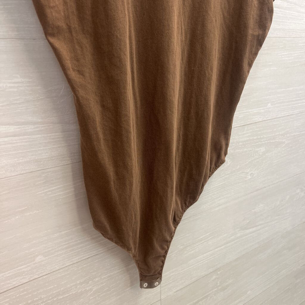 Intimately Free People Brown Shortsleeve Bodysuit Medium
