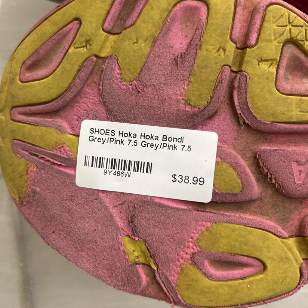 Hoka Bondi Grey/Pink 7.5