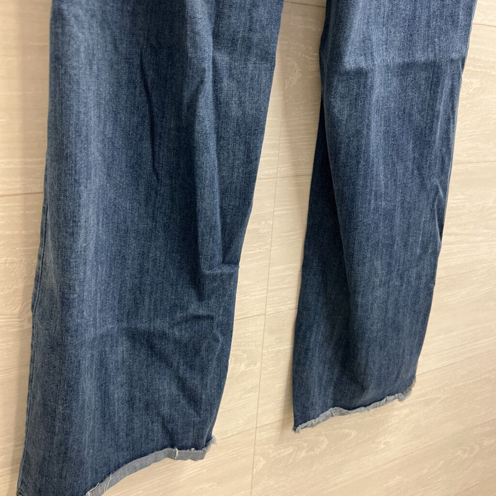 Charlie B Medium Wash Brown Pocket Design Straight Leg Jeans 12