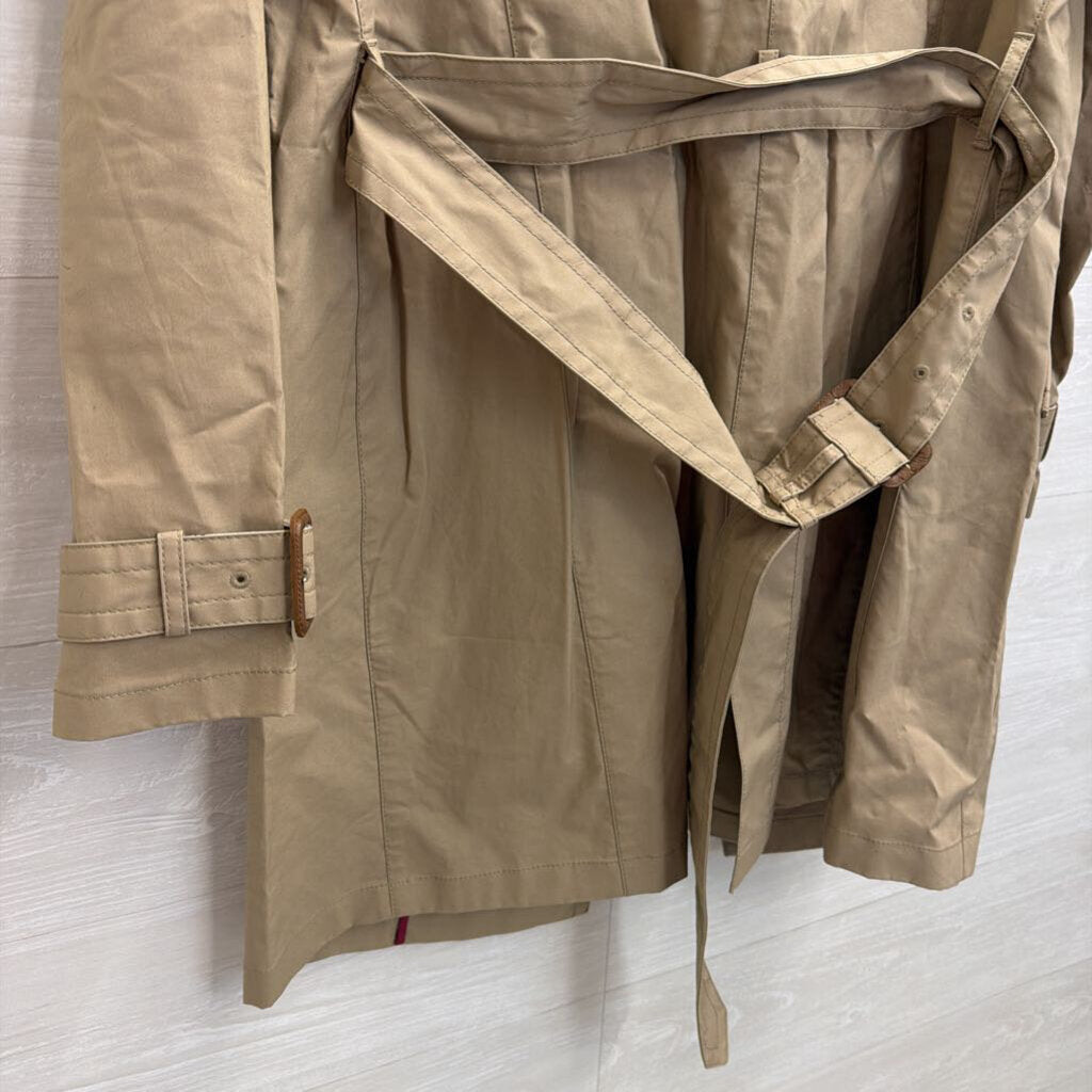 Coach Brown Double Breasted Belted Trench Coat Medium
