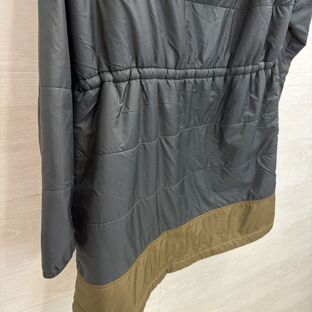 Columbia Black/ Green Soft Fleece Lined Long Zip Up Hooded Jacket Large