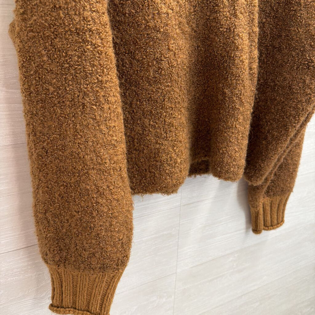 American Eagle Brown Textured Knit Mock Neck Sweater Large