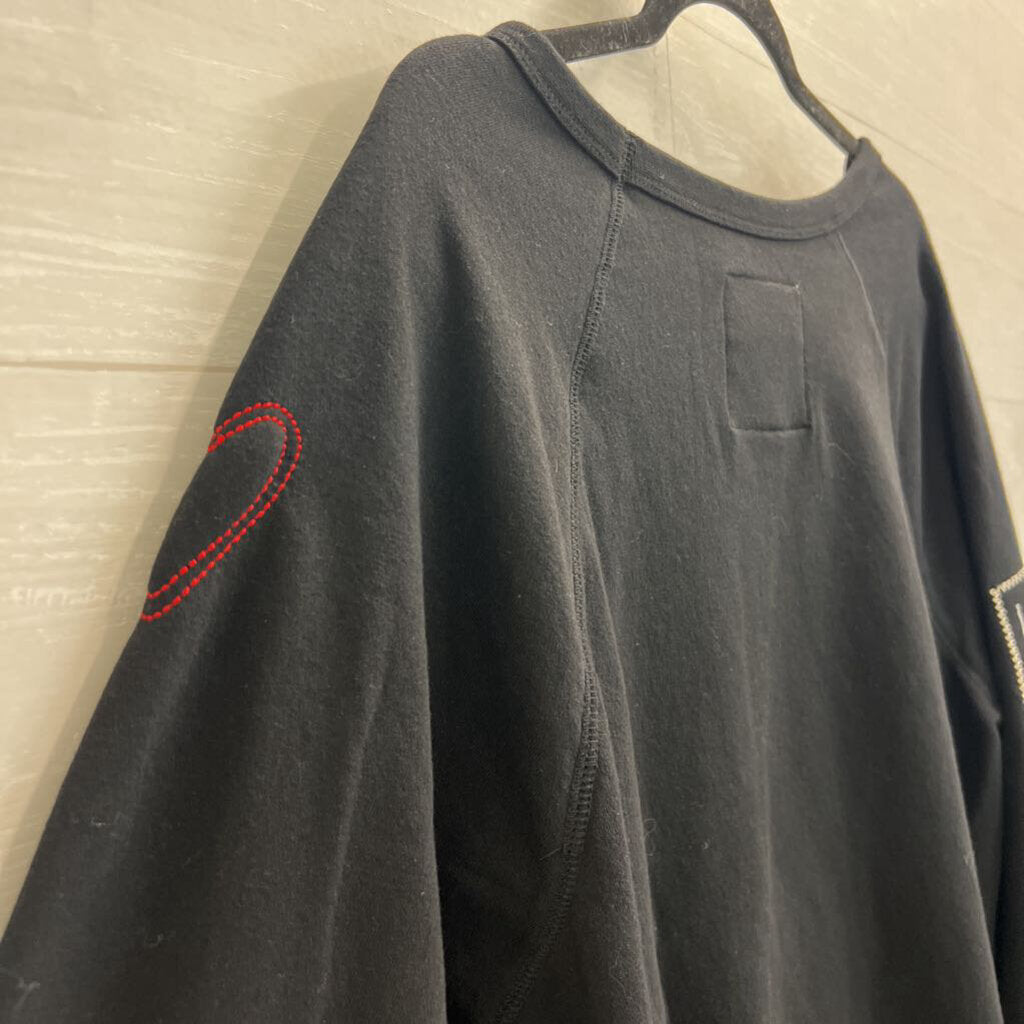 Peace Love World Black Love Scoop Neck Sweatshirt Medium