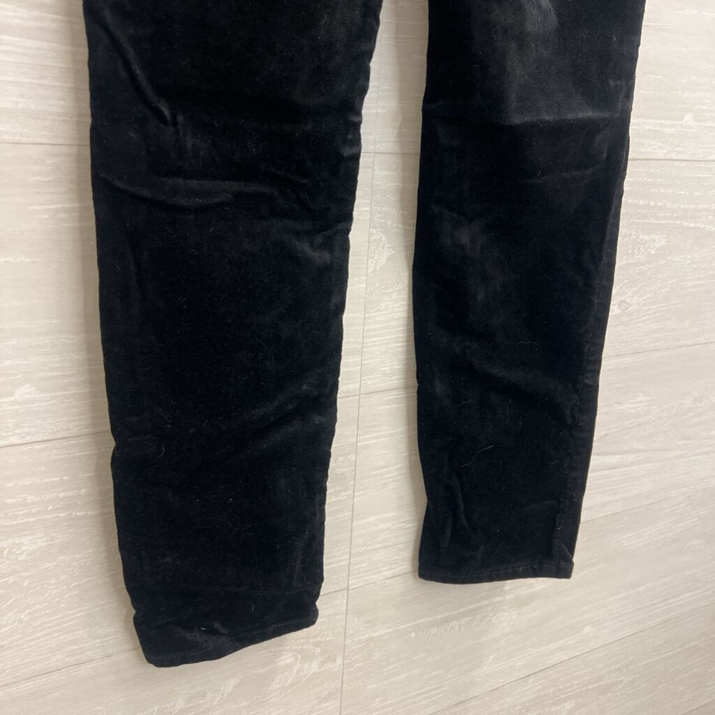 Loft Black Velvet Skinny Leg Pants 27