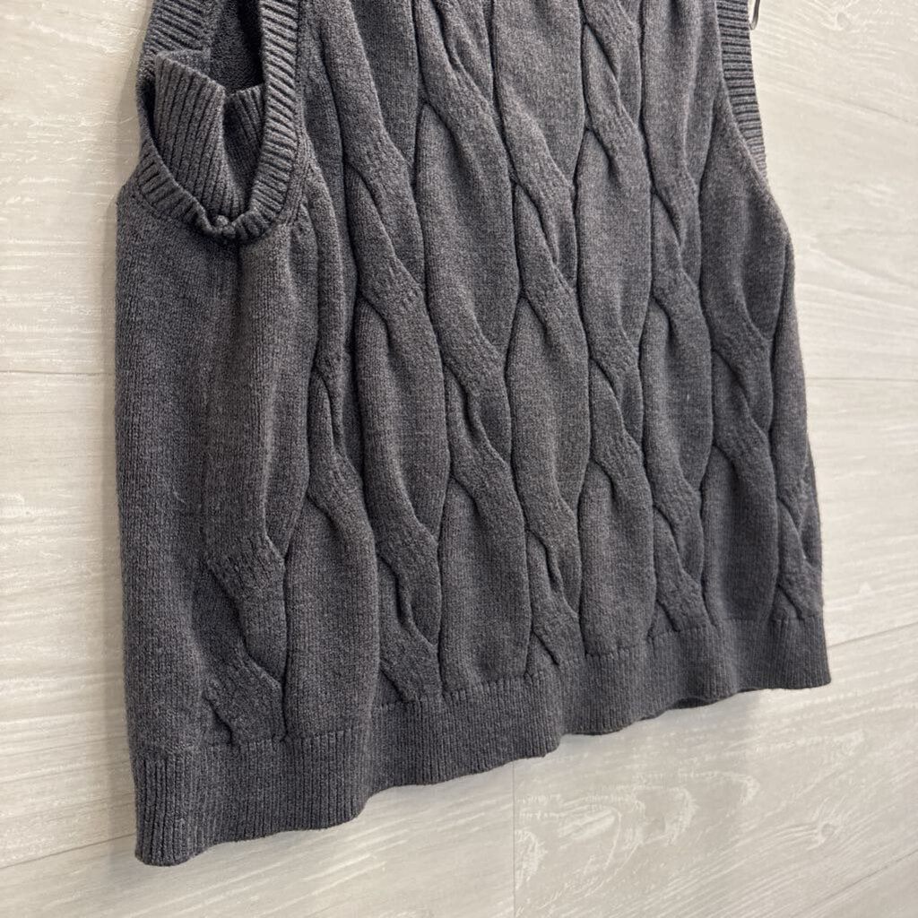 A New Day Grey Cable Knit Sweater Vest Top Small