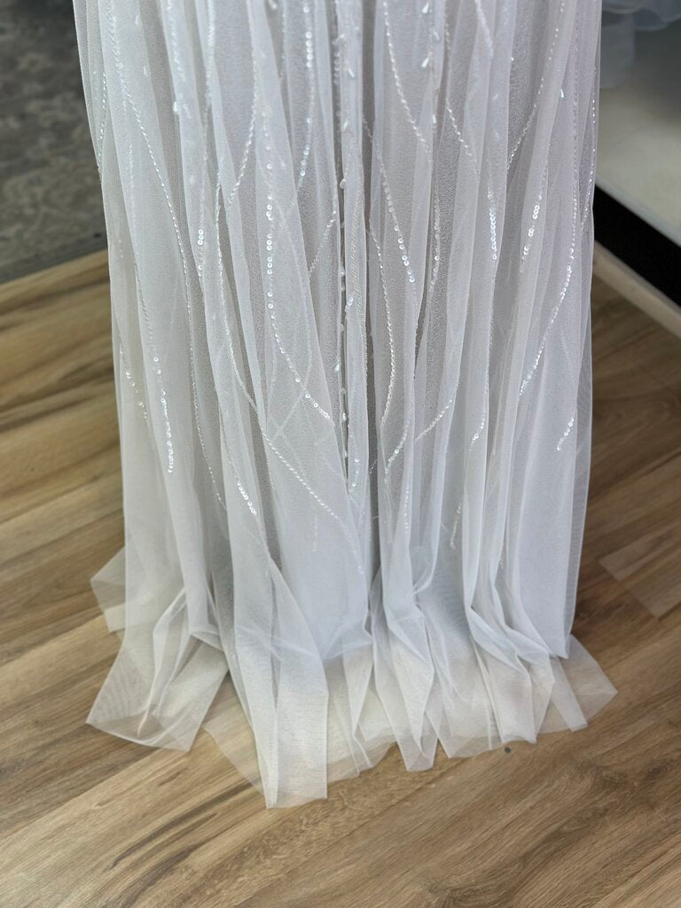 Adrianna Papell Pearl and Beaded Wedding Dress 14