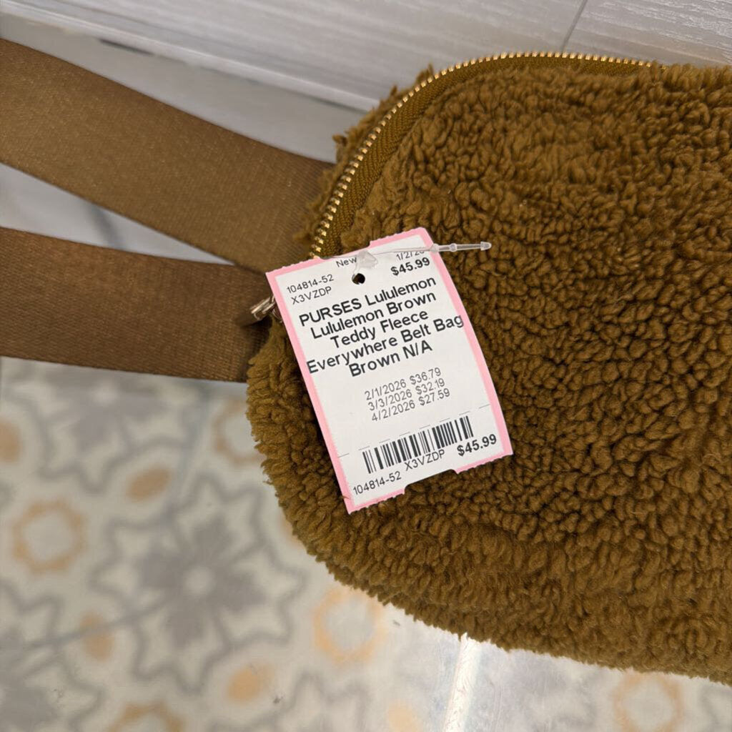 Lululemon Brown Teddy Fleece Everywhere Belt Bag