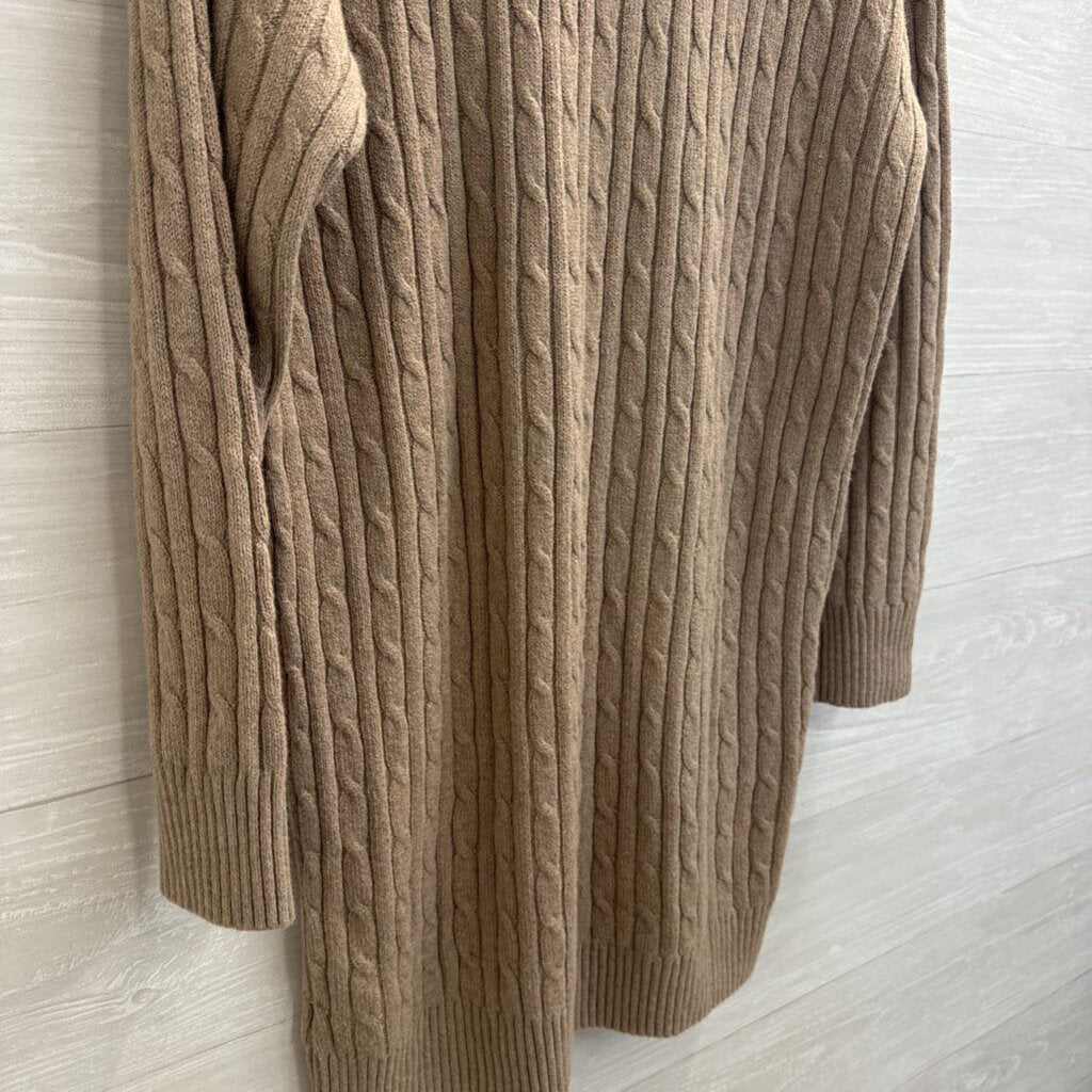 Gap Brown Cable Knit Long Sleeve Sweater Dress Small