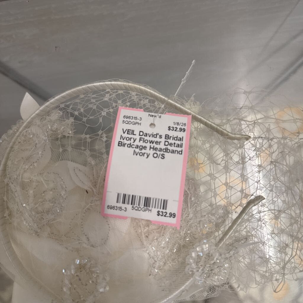 Ivory Flower Detail Birdcage Headband