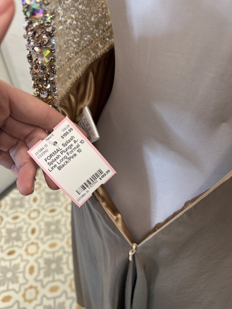 Splash Plunge A-Line Long Formal 10