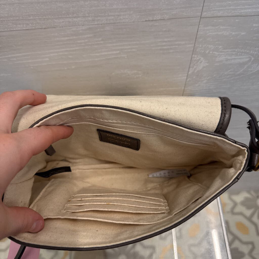 Margot Grey Leather Flap Crossbody