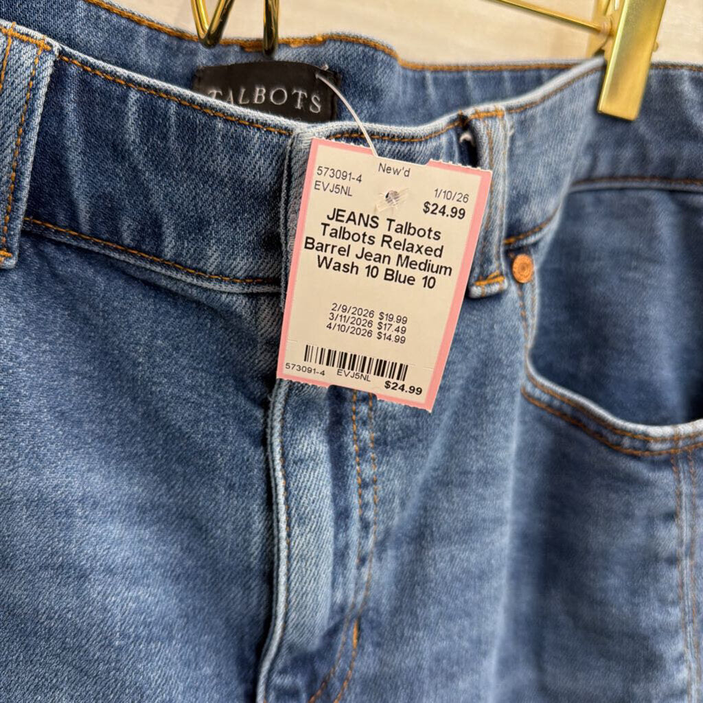 Talbots Relaxed Barrel Jean Medium Wash 10