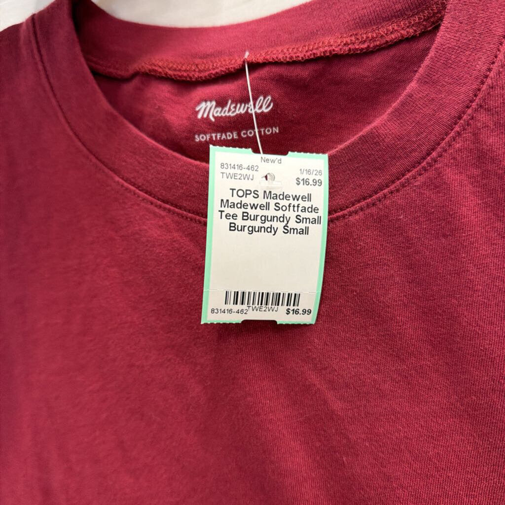 Madewell Softfade Tee Burgundy Small