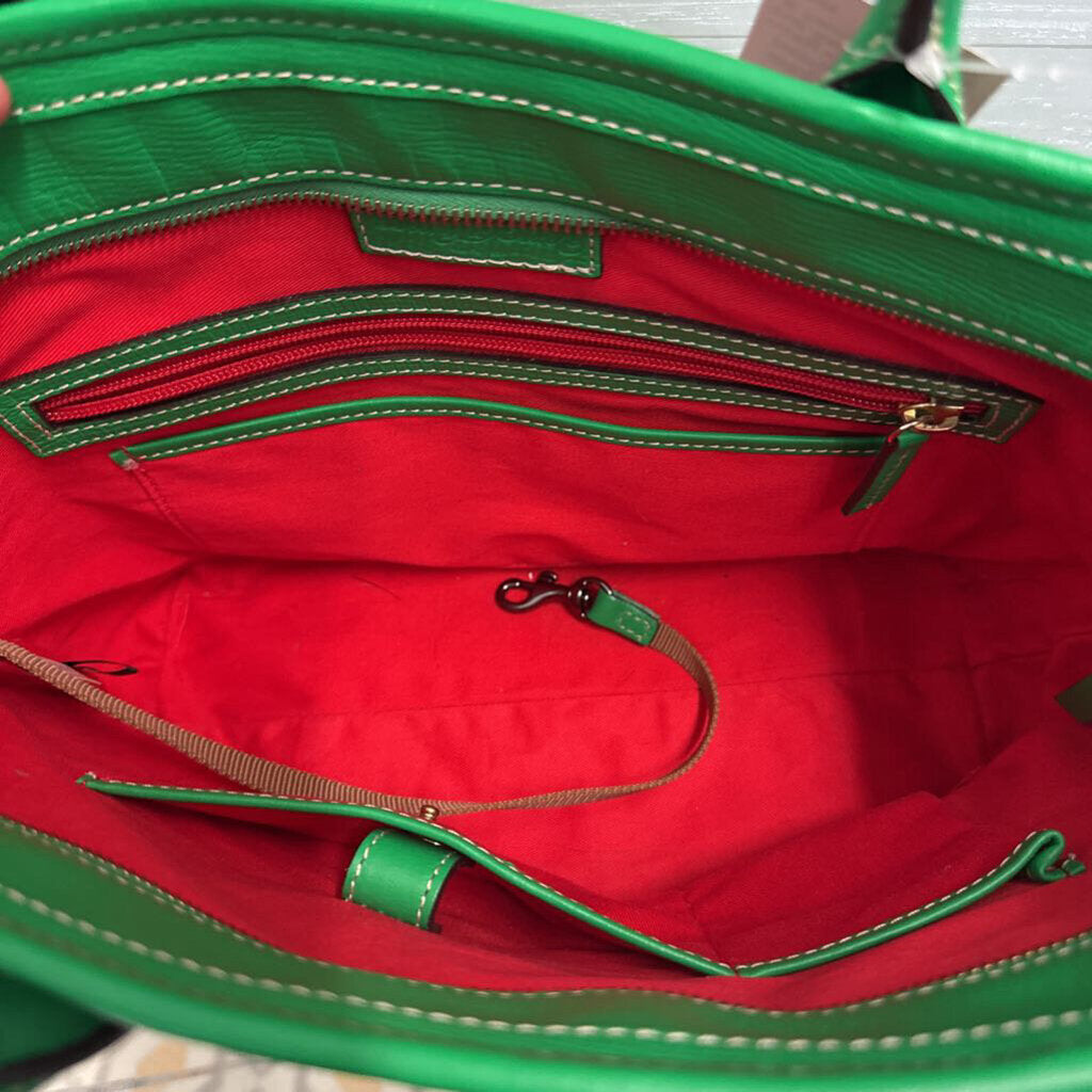 Dooney and Bourke Green Retro Embossed Russel Tote Purse