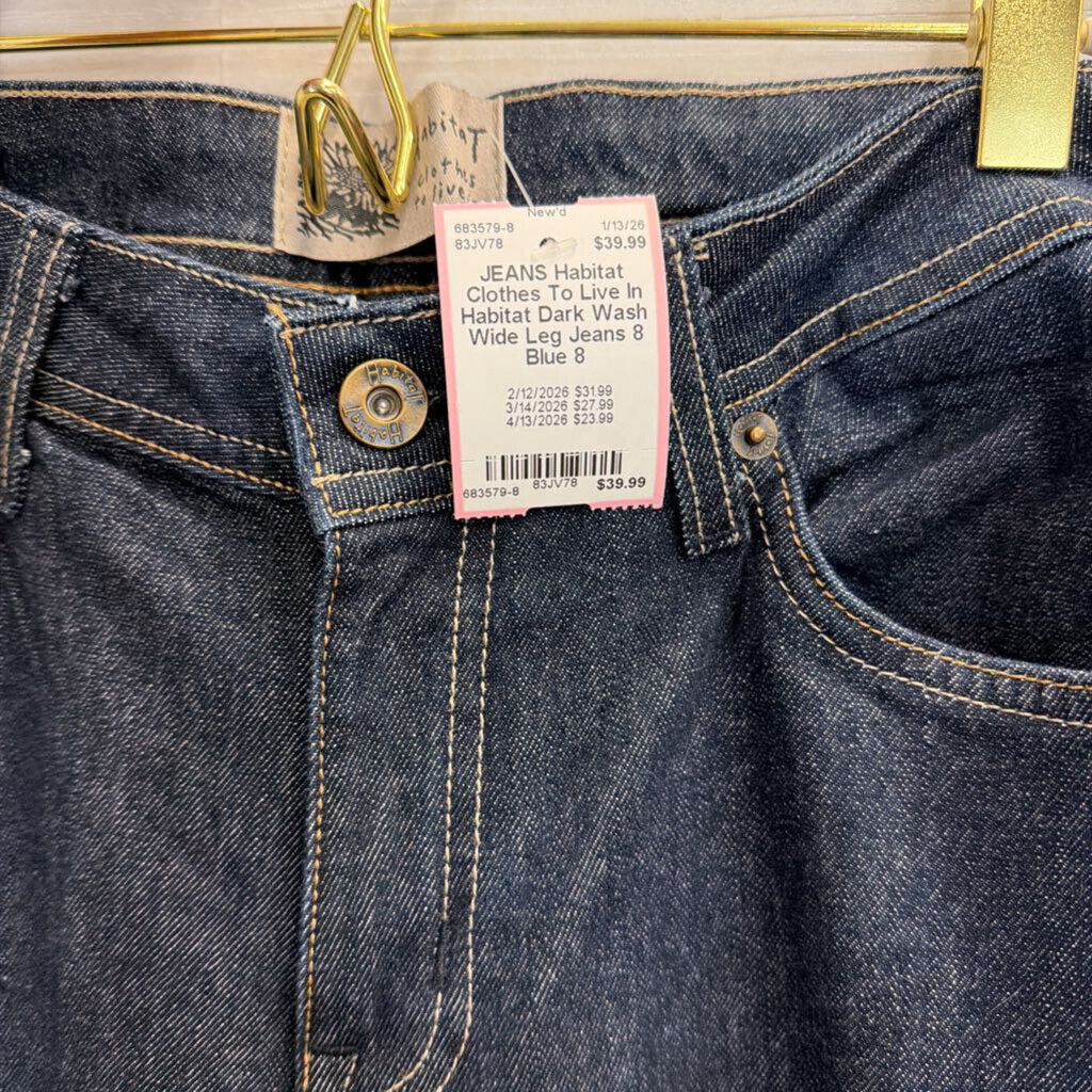 Habitat Dark Wash Wide Leg Jeans 8